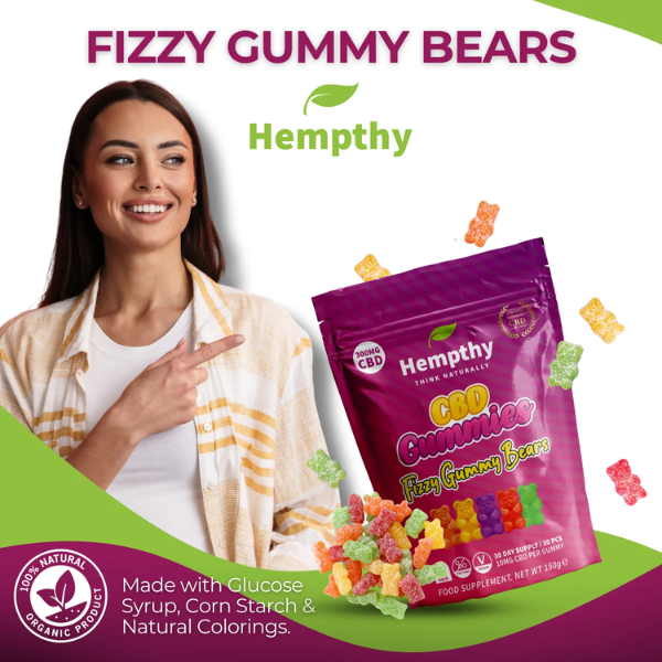 Hempthy 1000mg CBD Fizzy Gummy Bears Gummies Ingredients