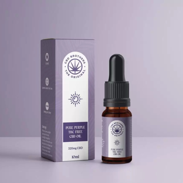 CBD Brothers Pure Purple 320mg CBD Oil with background