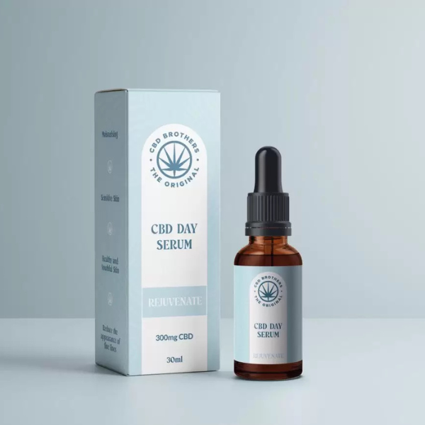 CBD Brothers 300mg CBD Day Rejuvenate Serum with background