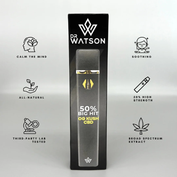 Dr Watson Big Hit 500mg Full Spectrum CBD & CBG Vapourizer Pen Benefits