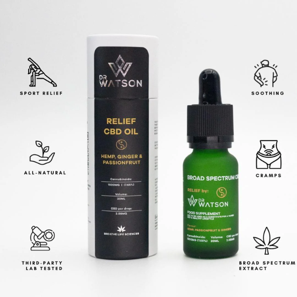 Dr Watson 1500mg Broad-Spectrum Relief CBD Oil Benefits