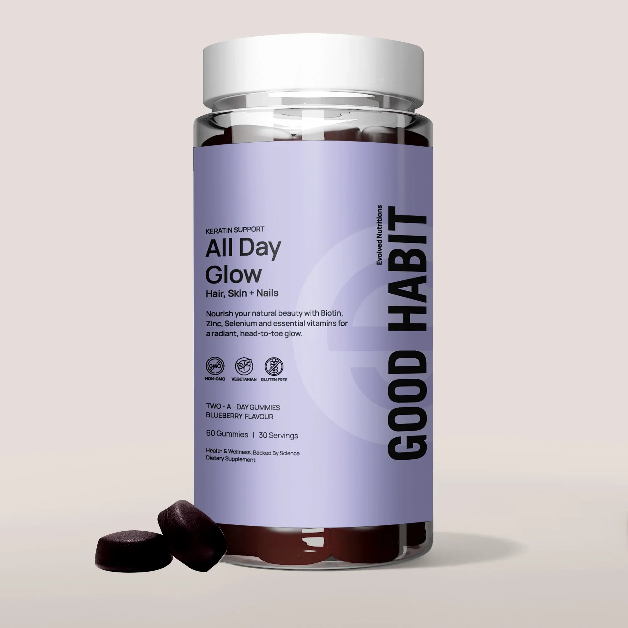 Evolved 'All Day Glow' Hair, Skin & Nails Gummies