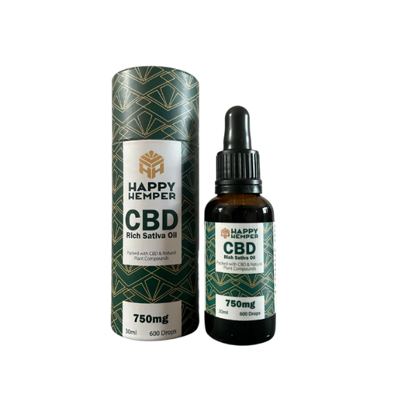 Happy Hemper 750mg Cold-Pressed CBD Oil - 30ml - Shop Now At The CBD Hut 