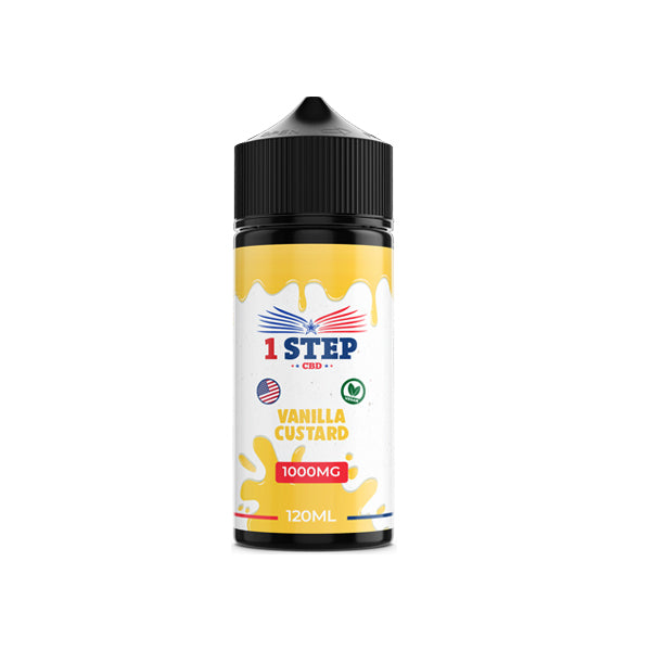 1 Step CBD 1000mg CBD E-liquid - Vanilla Custard (BUY 1 GET 1 FREE) - Shop Now At The CBD Hut 