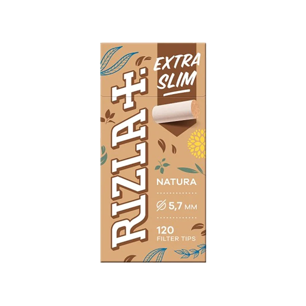 Paquete de 20 puntas de filtro extra delgadas Natura Rizla de 5,7 mm