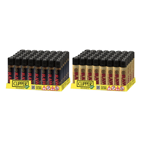 48 Clipper RAW Printed Refillable Lighters - Shop Now At The CBD Hut 