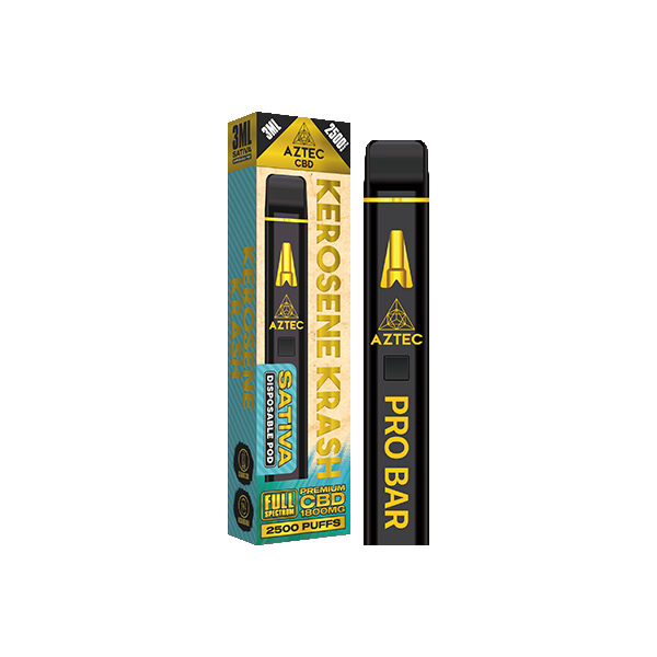 Aztec CBD 1800mg Pro Bar CBD Disposable Vape Device 2500 Puffs - Shop Now At The CBD Hut 