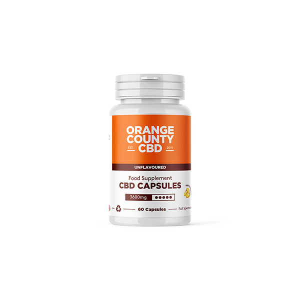 Orange County 3600mg Capsules de CBD à spectre complet - 60 Caps