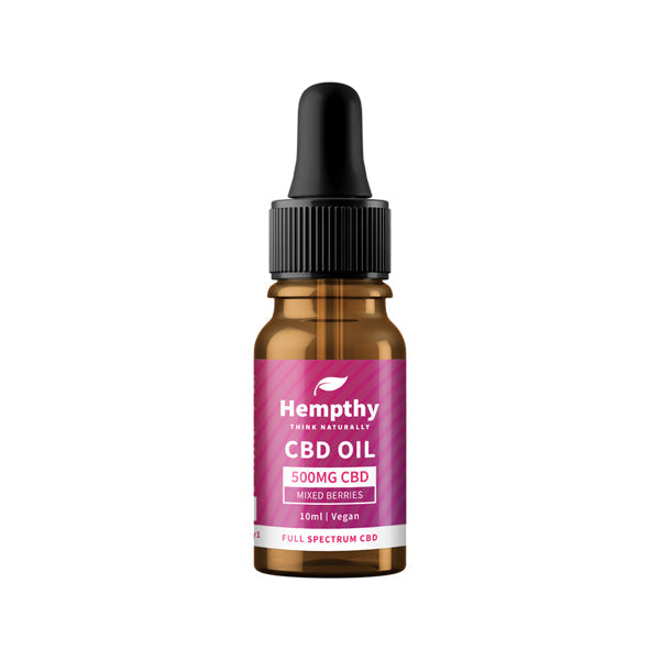 Hempthy 500 mg d'huile de CBD à spectre complet de baies mélangées - 10 ml