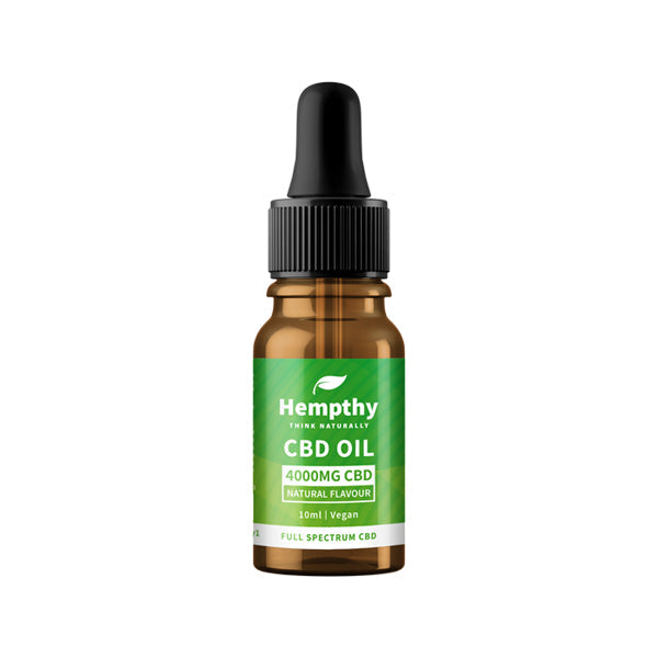 Hempthy 4000 mg d'huile de CBD naturelle à spectre complet - 10 ml