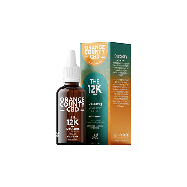 Orange County CBD 12000mg Huile de CBD à spectre complet - 100ml