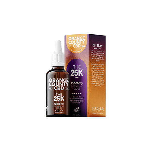 Aceite de CBD de espectro completo de 25000 mg de CBD del Condado de Orange - 100 ml