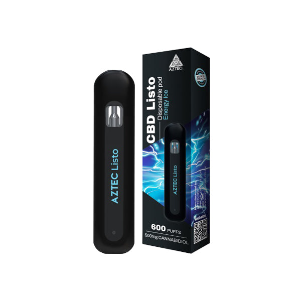 Stylo vape jetable Aztec CBD Listo 500 mg CBD - 1 ml 600 bouffées