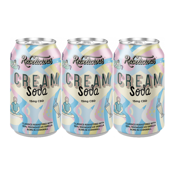 Rebelicious Cream Soda 15mg CBD Sparkling Soft Drink - 330ml - 12 Pack