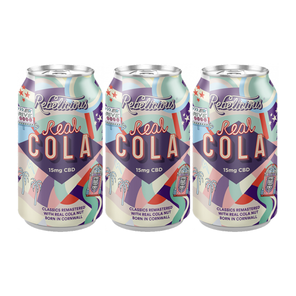 Rebelicious Real Cola 15mg CBD Sparkling Soft Drink - 330ml - 12 Pack