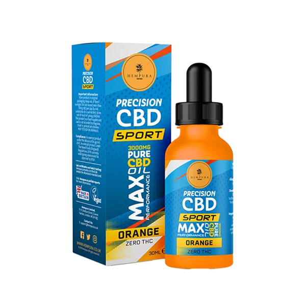 Hempura Precision Sport Orange 3000mg Broad Spectrum CBD Oil - 30ml