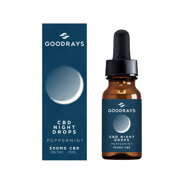 Gouttes nocturnes à la menthe poivrée CBD Goodrays 500 mg - 15 ml