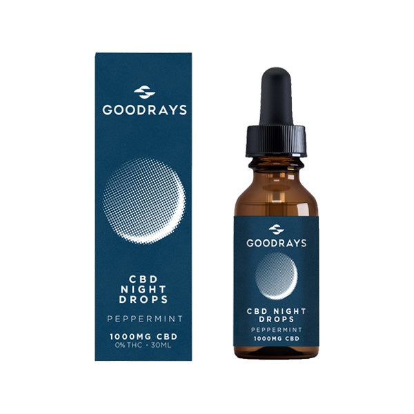 Gouttes nocturnes à la menthe poivrée CBD Goodrays 1000 mg - 30 ml