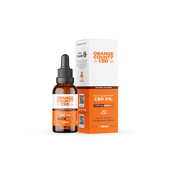 Aceite MCT del condado de Orange CBD 1500 mg 30 ml - Aceite de coco orgánico