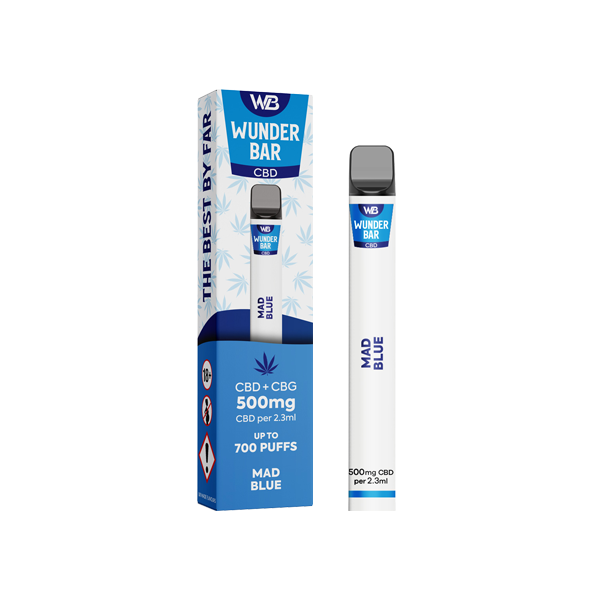 Wunderbar 500mg CBD + CBG Disposable Vape Device 700 Puffs - Shop Now At The CBD Hut 