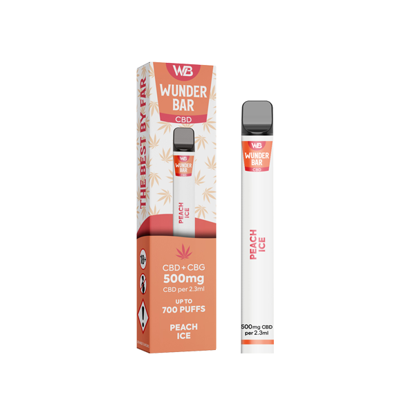 Wunderbar 500mg CBD + CBG Disposable Vape Device 700 Puffs - Shop Now At The CBD Hut 