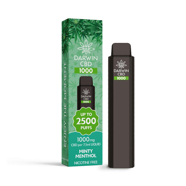 Darwin CBD 1000 Disposable Vape Device 2500 Puffs - Shop Now At The CBD Hut 