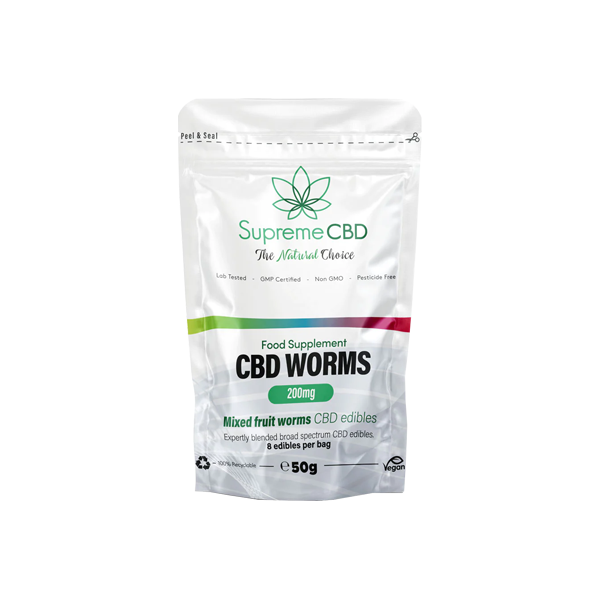 Supreme CBD 200mg CBD Gummy Worms - 50g Grab Bag