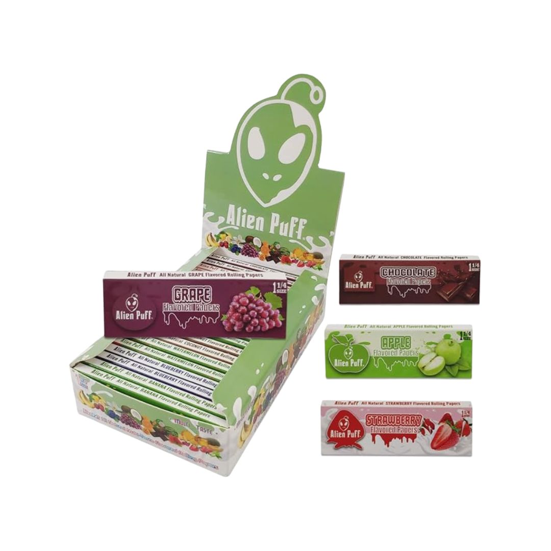 Alien Puff 1.25 Size Fruit Flavour Rolling Papers - 20 Booklets