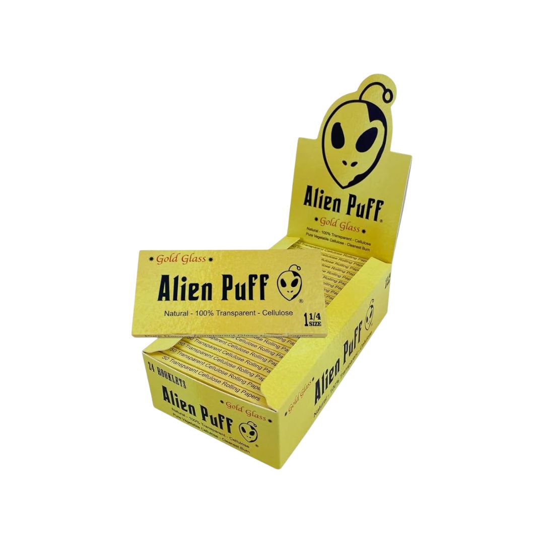 Alien Puff 1.25 Size Transparent Glass Papers - 24 Packs