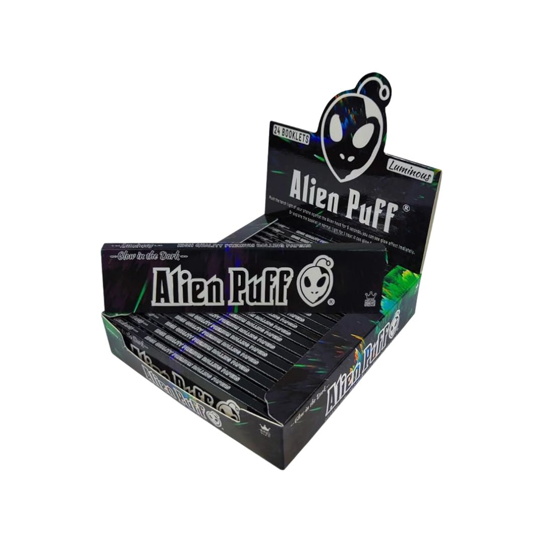 Alien Puff Kingsize Luminous Glow in The Dark Rolling Papers - 24 Packs