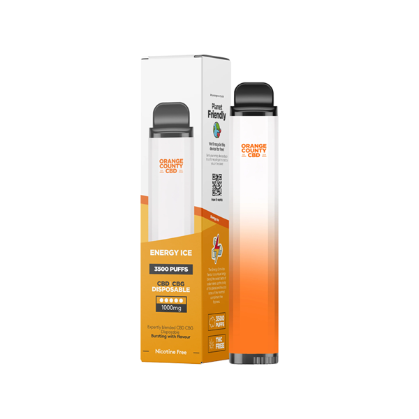 Orange County CBD 1000mg CBD & CBG Disposable Vape Device 3500 Puffs - Shop Now At The CBD Hut 