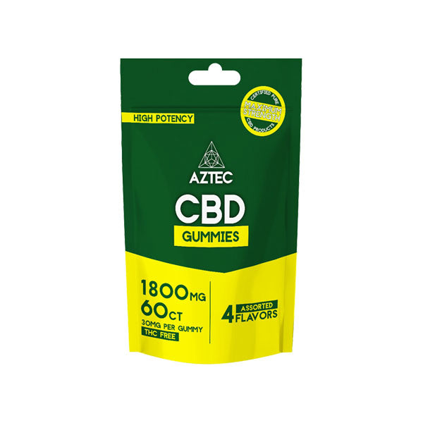 Aztec CBD CBD Gummies à large spectre 1800 mg - 60 pièces