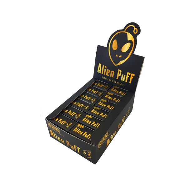 Alien Puff Black & Gold 5m Unbleached Brown Rolls - 24 Packs