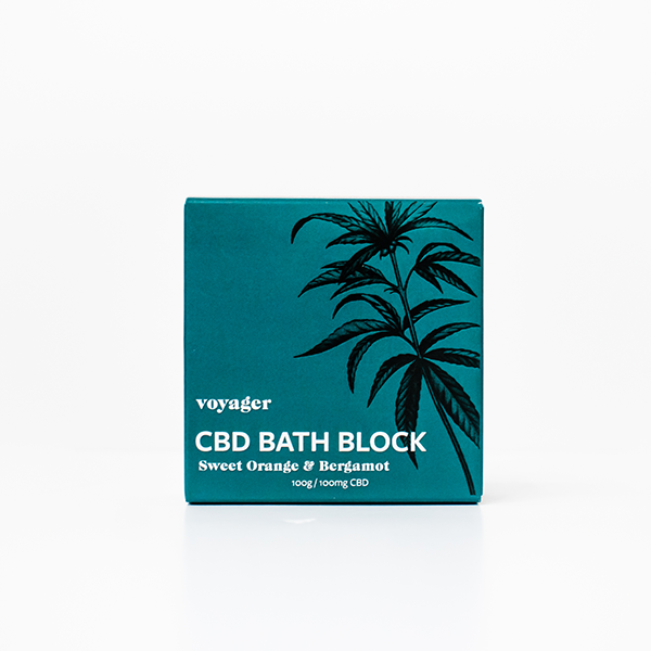 Bloc de bain Voyager 100 mg CBD orange douce et bergamote - 100 g