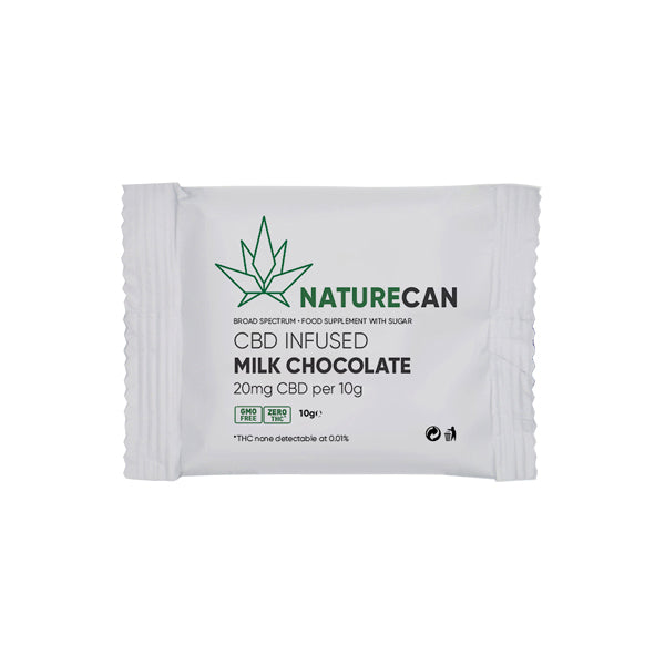 Naturecan 20mg CBD Infused Milk Chocolate - 10g