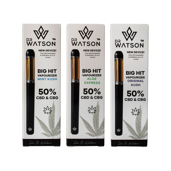 Dr Watson Big Hit 500mg Full Spectrum CBD & CBG Vapourizer Pen - Shop Now At The CBD Hut 