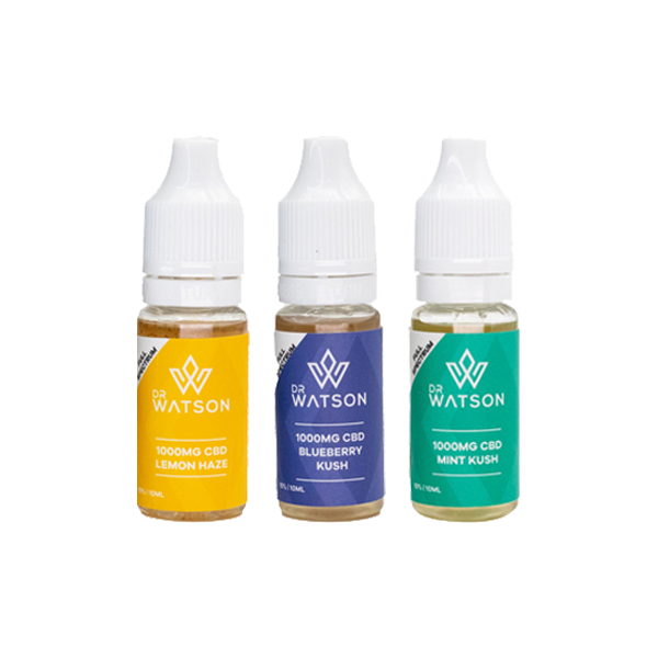 Dr Watson 1000mg Full Spectrum CBD E-liquid 10ml (BUY 1 GET 1 FREE) - Shop Now At The CBD Hut 