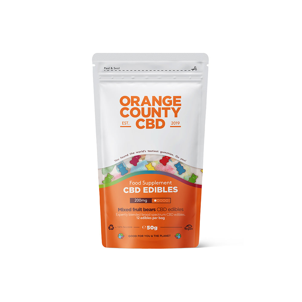 Ositos de goma de CBD de 200 mg del condado de Orange - Bolsa de regalo