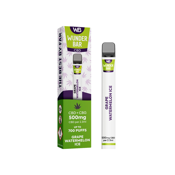 Wunderbar 500mg CBD + CBG Disposable Vape Device 700 Puffs - Shop Now At The CBD Hut 