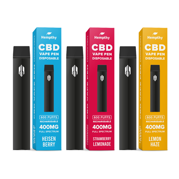 Hempthy 400mg CBD Disposable Vape Pen - 600 Puffs - Shop Now At The CBD Hut 