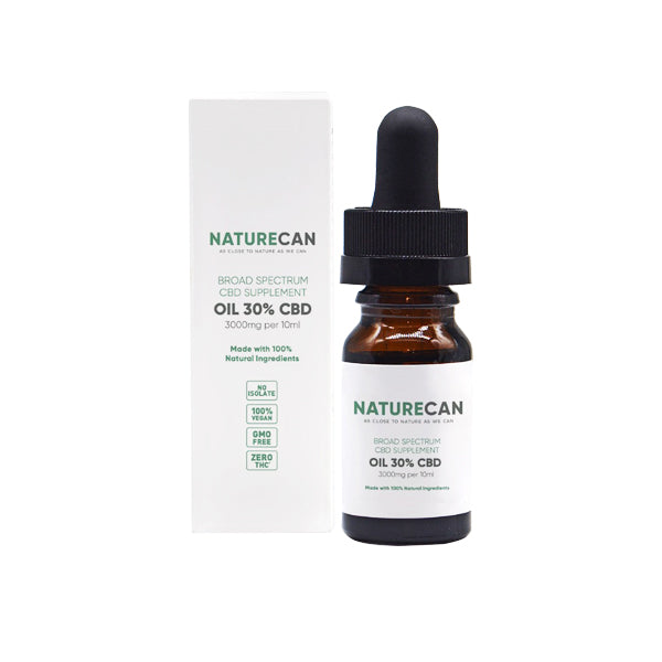 Naturecan 30% 3000mg CBD Aceite MCT de amplio espectro 10ml