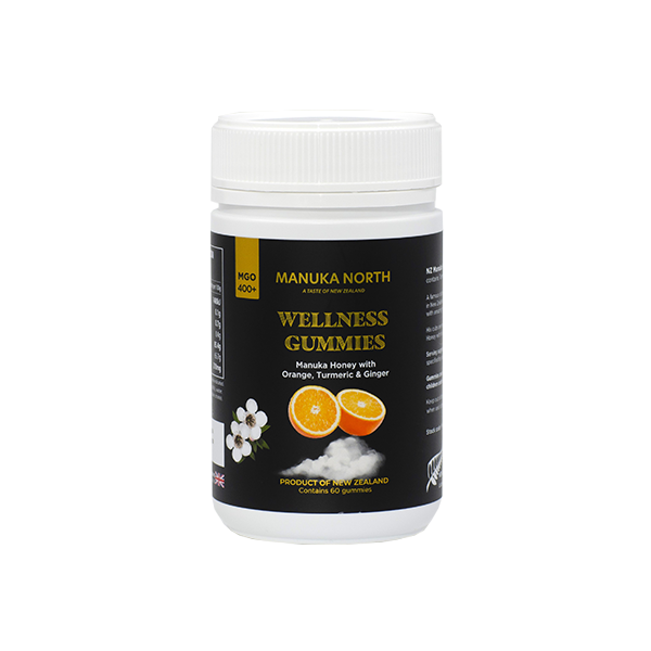 Manuka North Manuka Honey Orange, Turmeric & Ginger Wellness Gummies - 60 Pieces