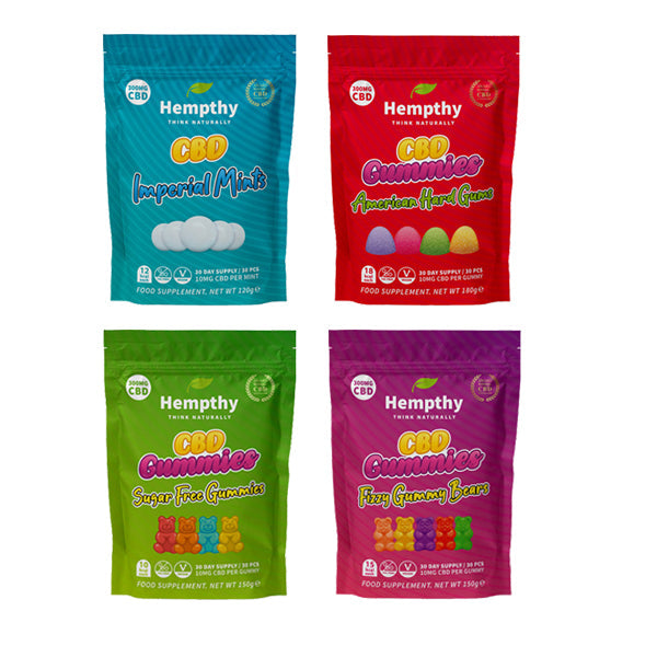 Hempthy 300mg CBD Gummies 30 Ct Pouch - Shop Now At The CBD Hut 