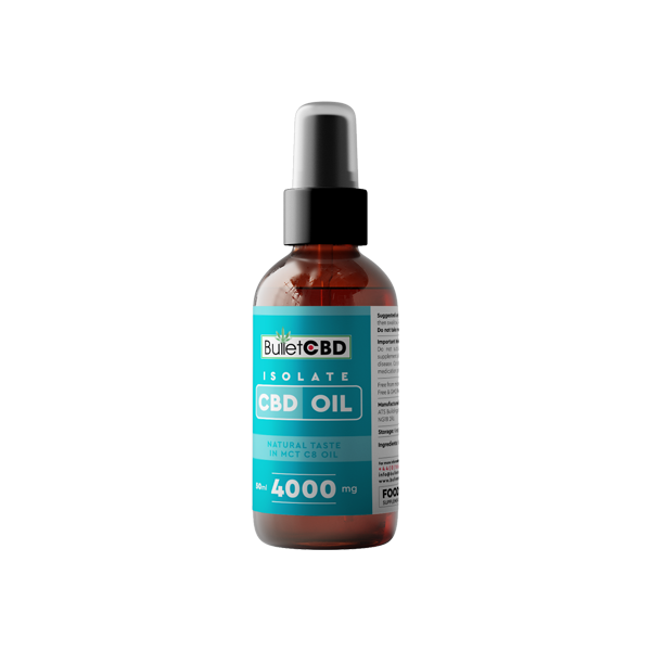 Bullet CBD 4000mg Spray d'huile MCT d'isolat de CBD pur - 50ml