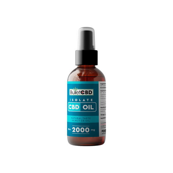 Bullet CBD 2000 mg Spray de aceite MCT aislado de CBD puro - 10 ml