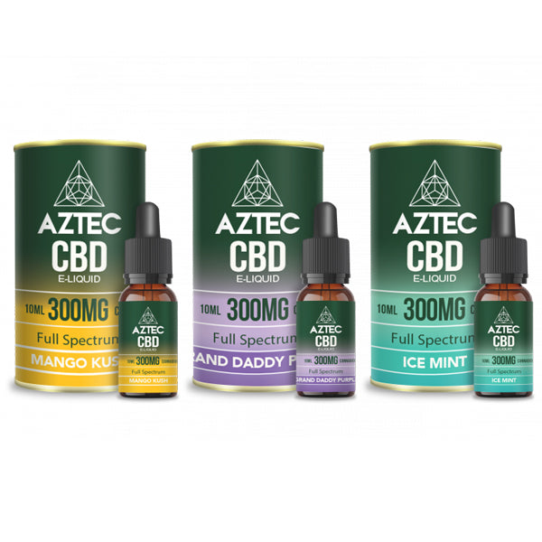 Aztec CBD 300mg CBD Vaping Liquid - 10ml (50PG/50VG)