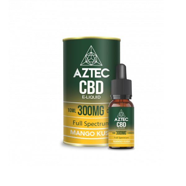 Aztec CBD 300mg CBD Vaping Liquid - 10ml (50PG/50VG) - Shop Now At The CBD Hut 