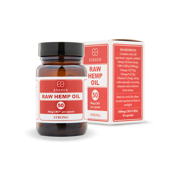 Endoca 1500mg CBD+CBDa Raw Hemp Oil Capsules - 30 Caps