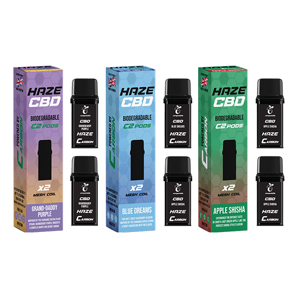 500mg Haze CBD C2 Pods - 800 puffs - Shop Now At The CBD Hut 