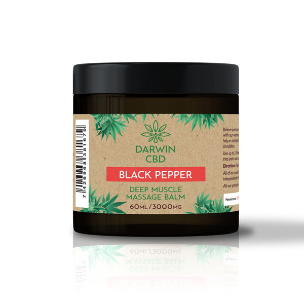 Bálsamo de masaje con pimienta negra y CBD Darwin CBD 3000 mg - 60 ml 